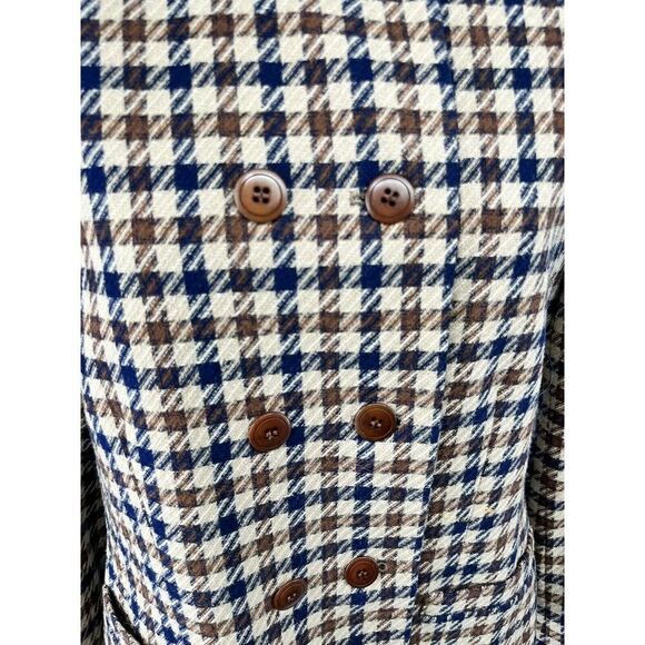 Pendleton Blazer Jacket Equestrian Houndstooth Wool Double Breast Boxy Vintage - Picture 8 of 12